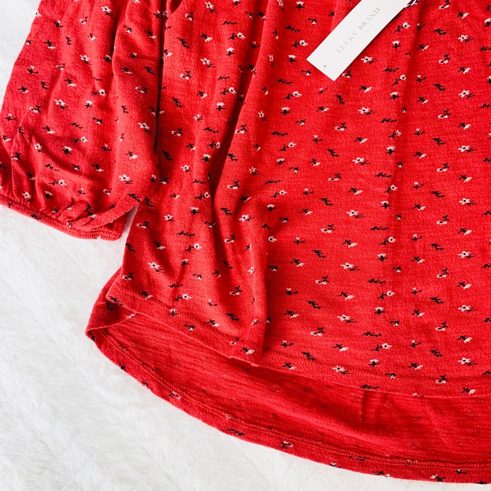 Lucky Brand // NWT ditsy floral off shoulder top - Picture 8 of 8